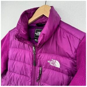 THE NORTH FACE Jacket Womens S 550 Goose Down Denali Fleece Full Zip Winter Pink
